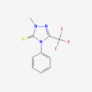molecular formula C10H8F3N3S B2613275 2-methyl-4-phenyl-5-(trifluoromethyl)-2,4-dihydro-3H-1,2,4-triazole-3-thione CAS No. 138984-58-4