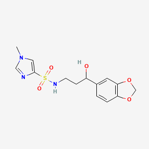 N-(3-(benzo[d][1,3]dioxol-5-yl)-3-hydroxypropyl)-1-methyl-1H-imidazole-4-sulfonamide