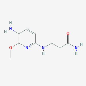 molecular formula C9H14N4O2 B2613281 3-[(5-Amino-6-methoxypyridin-2-yl)amino]propanamide CAS No. 1153043-99-2