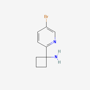 molecular formula C9H11BrN2 B2613283 Cyclobutanamine, 1-(5-bromo-2-pyridinyl)- CAS No. 1256793-73-3
