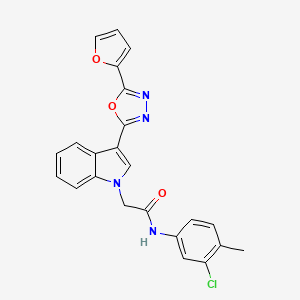 N-(3-chloro-4-methylphenyl)-2-(3-(5-(furan-2-yl)-1,3,4-oxadiazol-2-yl)-1H-indol-1-yl)acetamide