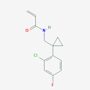 molecular formula C13H13ClFNO B2613297 N-[[1-(2-Chloro-4-fluorophenyl)cyclopropyl]methyl]prop-2-enamide CAS No. 2195966-38-0