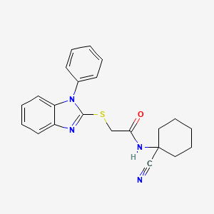 molecular formula C22H22N4OS B2613300 N-(1-cyanocyclohexyl)-2-(1-phenylbenzimidazol-2-yl)sulfanylacetamide CAS No. 872023-20-6