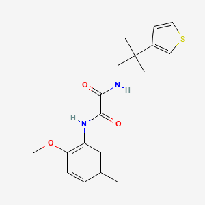 molecular formula C18H22N2O3S B2613305 N1-(2-methoxy-5-methylphenyl)-N2-(2-methyl-2-(thiophen-3-yl)propyl)oxalamide CAS No. 2309603-83-4