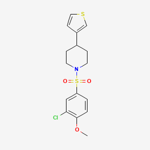 molecular formula C16H18ClNO3S2 B2613314 1-((3-氯-4-甲氧苯基)磺酰基)-4-(噻吩-3-基)哌啶 CAS No. 1396746-69-2