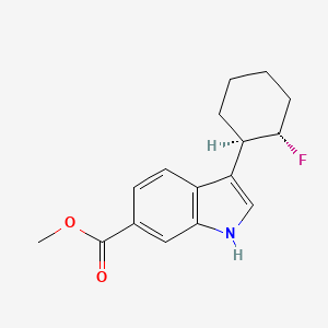 molecular formula C16H18FNO2 B2613322 Methyl 3-(trans-2-fluorocyclohexyl)-1H-indole-6-carboxylate CAS No. 936711-51-2
