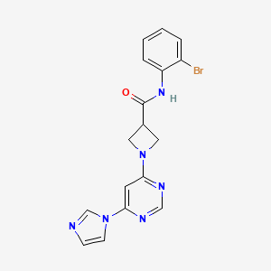 molecular formula C17H15BrN6O B2613323 1-(6-(1H-imidazol-1-yl)pyrimidin-4-yl)-N-(2-bromophenyl)azetidine-3-carboxamide CAS No. 2034583-03-2