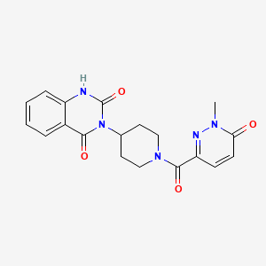 molecular formula C19H19N5O4 B2613324 3-(1-(1-甲基-6-氧代-1,6-二氢吡哒嗪-3-羰基)哌啶-4-基)喹唑啉-2,4(1H,3H)-二酮 CAS No. 2034600-20-7