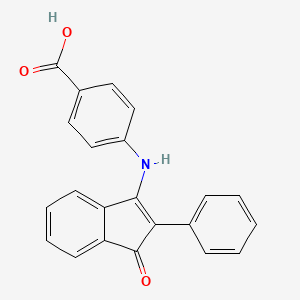 molecular formula C22H15NO3 B2613332 4-[(1-oxo-2-phenyl-1H-inden-3-yl)amino]benzenecarboxylic acid CAS No. 15255-67-1