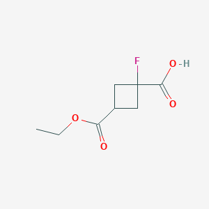 molecular formula C8H11FO4 B2613338 3-乙氧羰基-1-氟环丁烷-1-羧酸 CAS No. 2287280-78-6