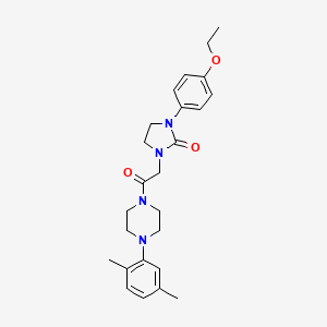 molecular formula C25H32N4O3 B2613350 1-(2-(4-(2,5-二甲苯基)哌嗪-1-基)-2-氧代乙基)-3-(4-乙氧苯基)咪唑烷-2-酮 CAS No. 1257551-98-6
