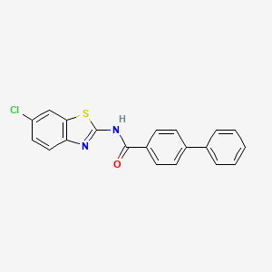 molecular formula C20H13ClN2OS B2613351 N-(6-chlorobenzo[d]thiazol-2-yl)-[1,1'-biphenyl]-4-carboxamide CAS No. 313529-37-2