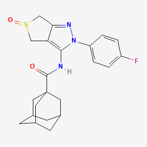 molecular formula C22H24FN3O2S B2613362 N-[2-(4-fluorophenyl)-5-oxo-4,6-dihydrothieno[3,4-c]pyrazol-3-yl]adamantane-1-carboxamide CAS No. 958612-97-0