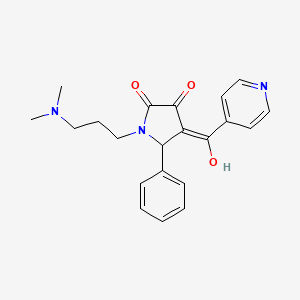 molecular formula C21H23N3O3 B2613371 1-(3-(dimethylamino)propyl)-3-hydroxy-4-isonicotinoyl-5-phenyl-1H-pyrrol-2(5H)-one CAS No. 627471-31-2