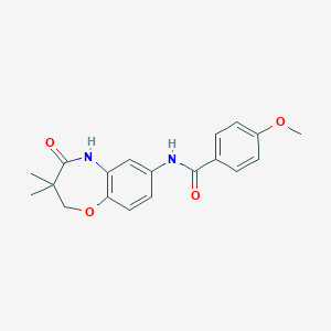 molecular formula C19H20N2O4 B2613378 N-(3,3-dimethyl-4-oxo-2,3,4,5-tetrahydrobenzo[b][1,4]oxazepin-7-yl)-4-methoxybenzamide CAS No. 921523-04-8