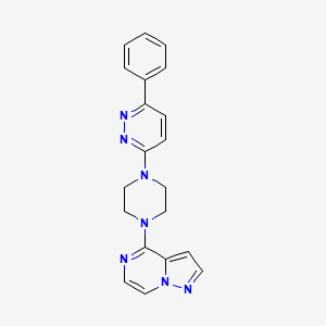 molecular formula C20H19N7 B2613379 4-[4-(6-Phenylpyridazin-3-yl)piperazin-1-yl]pyrazolo[1,5-a]pyrazine CAS No. 2380183-87-7