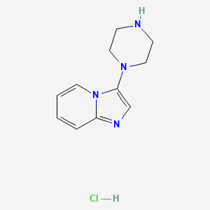 molecular formula C11H15ClN4 B2613381 盐酸3-(哌嗪-1-基)咪唑并[1,2-a]吡啶 CAS No. 1956355-15-9