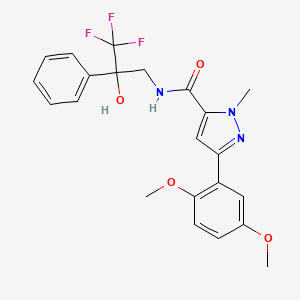 molecular formula C22H22F3N3O4 B2613384 3-(2,5-dimethoxyphenyl)-1-methyl-N-(3,3,3-trifluoro-2-hydroxy-2-phenylpropyl)-1H-pyrazole-5-carboxamide CAS No. 1396869-21-8