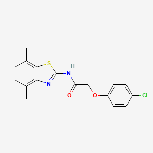 molecular formula C17H15ClN2O2S B2613392 2-(4-chlorophenoxy)-N-(4,7-dimethyl-1,3-benzothiazol-2-yl)acetamide CAS No. 900867-22-3
