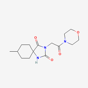 molecular formula C15H23N3O4 B2613397 8-甲基-3-(2-吗啉-2-氧代乙基)-1,3-二氮杂螺[4.5]癸烷-2,4-二酮 CAS No. 741734-48-5