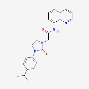 molecular formula C23H24N4O2 B2613408 2-(3-(4-异丙苯基)-2-氧代咪唑烷-1-基)-N-(喹啉-8-基)乙酰胺 CAS No. 1251699-15-6
