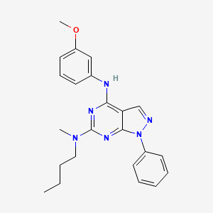 molecular formula C23H26N6O B2613414 N6-butyl-N4-(3-methoxyphenyl)-N6-methyl-1-phenyl-1H-pyrazolo[3,4-d]pyrimidine-4,6-diamine CAS No. 946290-33-1
