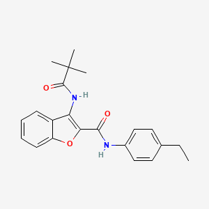 molecular formula C22H24N2O3 B2613418 N-(4-ethylphenyl)-3-pivalamidobenzofuran-2-carboxamide CAS No. 888453-99-4