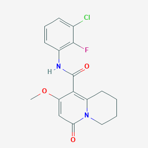 molecular formula C17H16ClFN2O3 B2613445 N-(3-chloro-2-fluorophenyl)-8-methoxy-6-oxo-1,3,4,6-tetrahydro-2H-quinolizine-9-carboxamide CAS No. 1775375-09-1