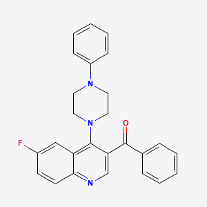 molecular formula C26H22FN3O B2613448 (6-Fluoro-4-(4-phenylpiperazin-1-yl)quinolin-3-yl)(phenyl)methanone CAS No. 866894-98-6