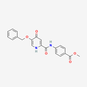 molecular formula C21H18N2O5 B2613452 Methyl 4-({[5-(benzyloxy)-4-hydroxypyridin-2-yl]carbonyl}amino)benzoate CAS No. 1021261-21-1