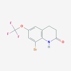 molecular formula C10H7BrF3NO2 B2613453 8-Bromo-6-(trifluoromethoxy)-3,4-dihydro-1H-quinolin-2-one CAS No. 2149597-02-2