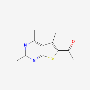molecular formula C11H12N2OS B2613454 1-{Trimethylthieno[2,3-d]pyrimidin-6-yl}ethan-1-one CAS No. 941083-97-2
