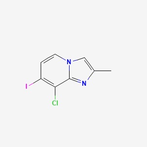 molecular formula C8H6ClIN2 B2613457 8-氯-7-碘-2-甲基咪唑并[1,2-A]吡啶 CAS No. 1416551-60-4