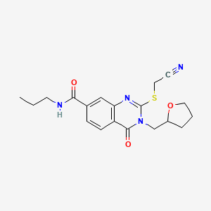 2-[(cyanomethyl)thio]-4-oxo-N-propyl-3-(tetrahydrofuran-2-ylmethyl)-3,4-dihydroquinazoline-7-carboxamide