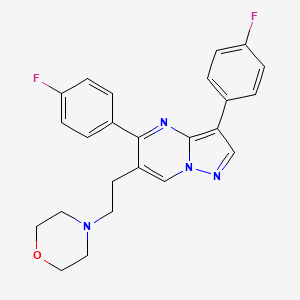 molecular formula C24H22F2N4O B2613463 3,5-Bis(4-fluorophenyl)-6-(2-morpholinoethyl)pyrazolo[1,5-a]pyrimidine CAS No. 861207-16-1