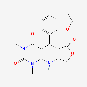 molecular formula C19H19N3O5 B2613468 8-(2-Ethoxyphenyl)-11,13-dimethyl-5-oxa-2,11,13-triazatricyclo[7.4.0.0^{3,7}]trideca-1(9),3(7)-diene-6,10,12-trione CAS No. 877649-08-6