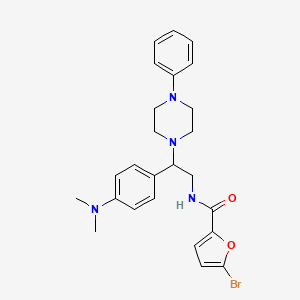 molecular formula C25H29BrN4O2 B2613494 5-bromo-N-[2-[4-(dimethylamino)phenyl]-2-(4-phenylpiperazin-1-yl)ethyl]-2-furamide CAS No. 946286-52-8