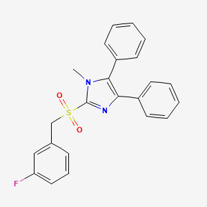 molecular formula C23H19FN2O2S B2613500 3-fluorobenzyl 1-methyl-4,5-diphenyl-1H-imidazol-2-yl sulfone CAS No. 338957-03-2