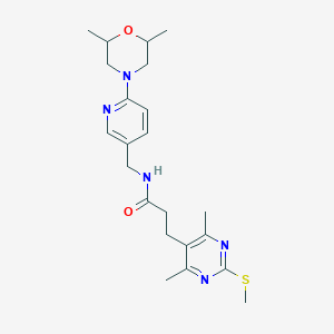 3-[4,6-dimethyl-2-(methylsulfanyl)pyrimidin-5-yl]-N-{[6-(2,6-dimethylmorpholin-4-yl)pyridin-3-yl]methyl}propanamide