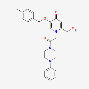 molecular formula C26H29N3O4 B2613514 2-(hydroxymethyl)-5-((4-methylbenzyl)oxy)-1-(2-oxo-2-(4-phenylpiperazin-1-yl)ethyl)pyridin-4(1H)-one CAS No. 941885-61-6