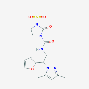 N-(2-(3,5-dimethyl-1H-pyrazol-1-yl)-2-(furan-2-yl)ethyl)-3-(methylsulfonyl)-2-oxoimidazolidine-1-carboxamide