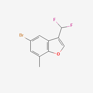 molecular formula C10H7BrF2O B2613516 5-Bromo-3-(difluoromethyl)-7-methyl-1-benzofuran CAS No. 2248271-45-4