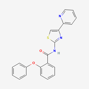 molecular formula C21H15N3O2S B2613519 2-phenoxy-N-(4-(pyridin-2-yl)thiazol-2-yl)benzamide CAS No. 361167-88-6