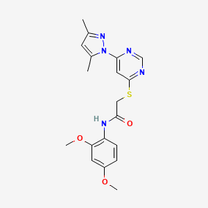 molecular formula C19H21N5O3S B2613521 N-(2,4-二甲氧基苯基)-2-((6-(3,5-二甲基-1H-吡唑-1-基)嘧啶-4-基)硫代)乙酰胺 CAS No. 1251604-32-6