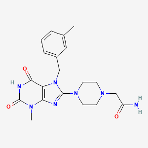 2-(4-(3-methyl-7-(3-methylbenzyl)-2,6-dioxo-2,3,6,7-tetrahydro-1H-purin-8-yl)piperazin-1-yl)acetamide