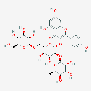 3-[(2R,3S,4R,5R,6S)-4,5-Dihydroxy-6-[[(2S,3S,4R,5R,6S)-3,4,5-trihydroxy-6-(hydroxymethyl)oxan-2-yl]oxymethyl]-3-[(2S,3R,4R,5R,6S)-3,4,5-trihydroxy-6-methyloxan-2-yl]oxyoxan-2-yl]oxy-5,7-dihydroxy-2-(4-hydroxyphenyl)chromen-4-one
