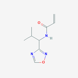 molecular formula C9H13N3O2 B2613546 N-[2-Methyl-1-(1,2,4-oxadiazol-3-yl)propyl]prop-2-enamide CAS No. 2411259-82-8