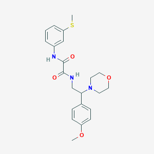 molecular formula C22H27N3O4S B2613548 N1-(2-(4-甲氧基苯基)-2-吗啉乙基)-N2-(3-(甲硫基)苯基)草酰胺 CAS No. 941976-86-9