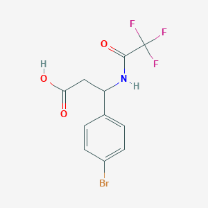 molecular formula C11H9BrF3NO3 B2613549 3-(4-bromophenyl)-3-[(2,2,2-trifluoroacetyl)amino]propanoic Acid CAS No. 477850-17-2