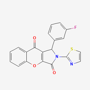 molecular formula C20H11FN2O3S B2613550 1-(3-Fluorophenyl)-2-(thiazol-2-yl)-1,2-dihydrochromeno[2,3-c]pyrrole-3,9-dione CAS No. 620154-56-5